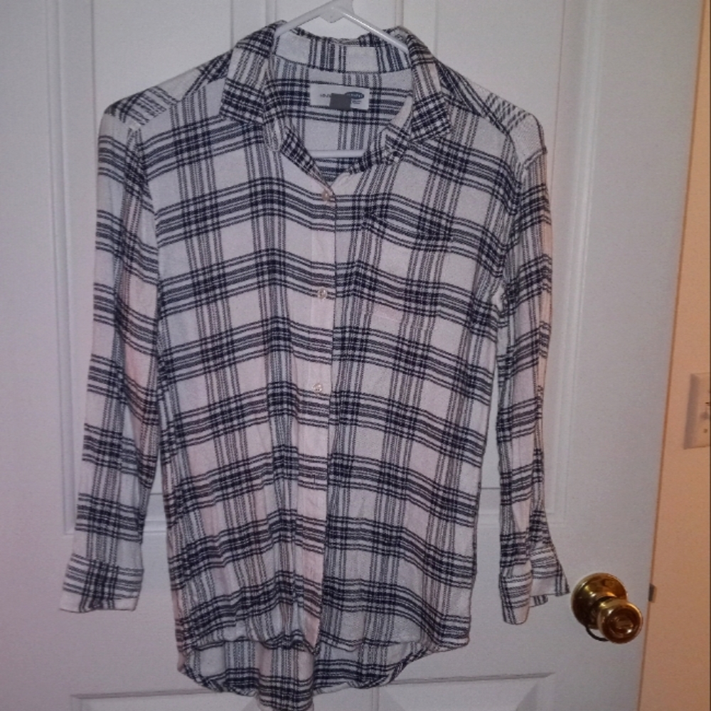 NWOT old navy plaid boyfriend shirt